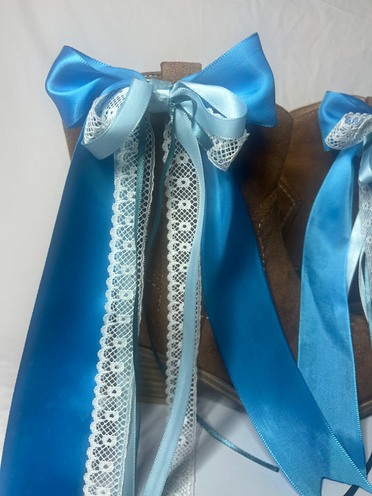 Blue Lace Boot Bows