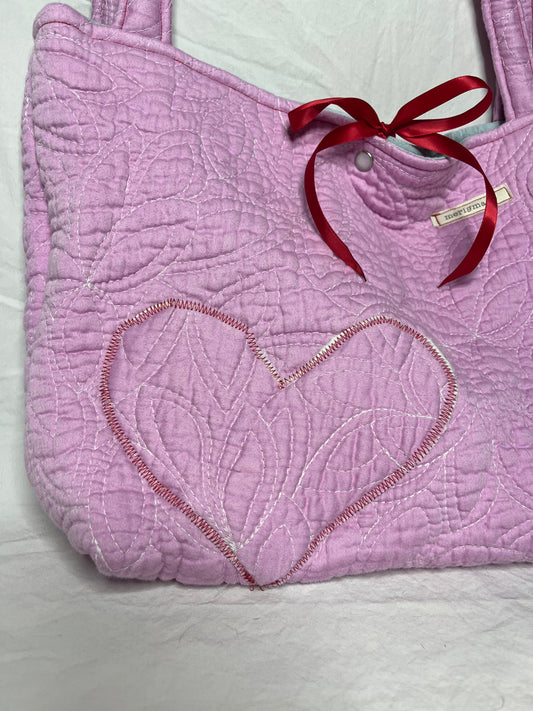 Be Mine Tote with Blue Lining