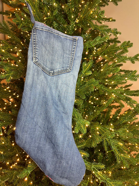 Frosted Denim Stocking