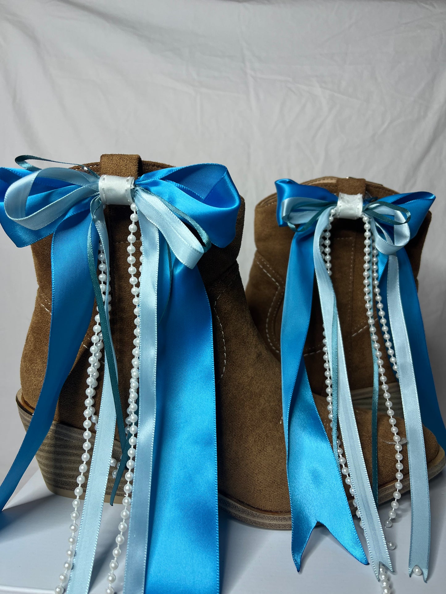 Blue Pearl Boot Bows