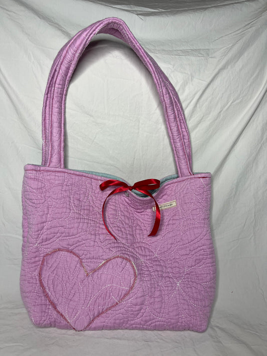 Be Mine Tote with Blue Lining