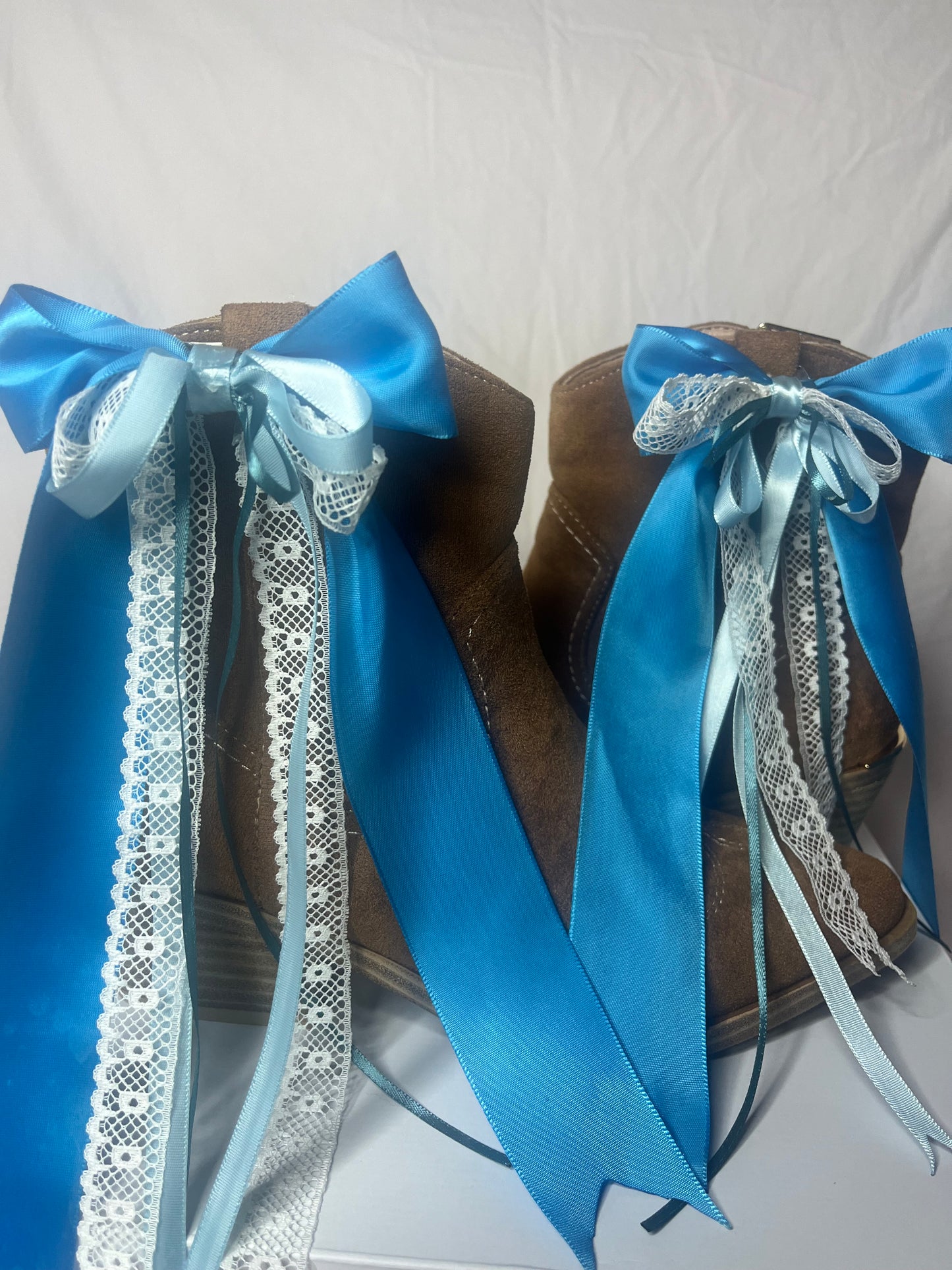 Blue Lace Boot Bows