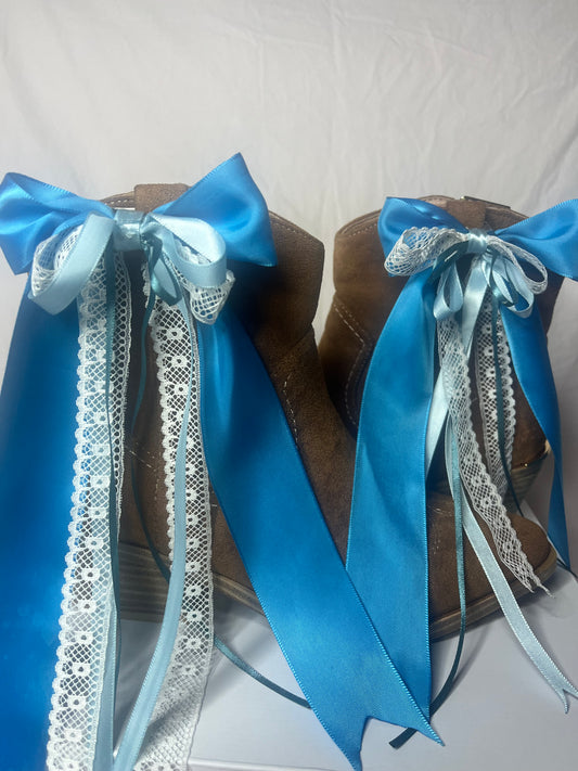 Blue Lace Boot Bows