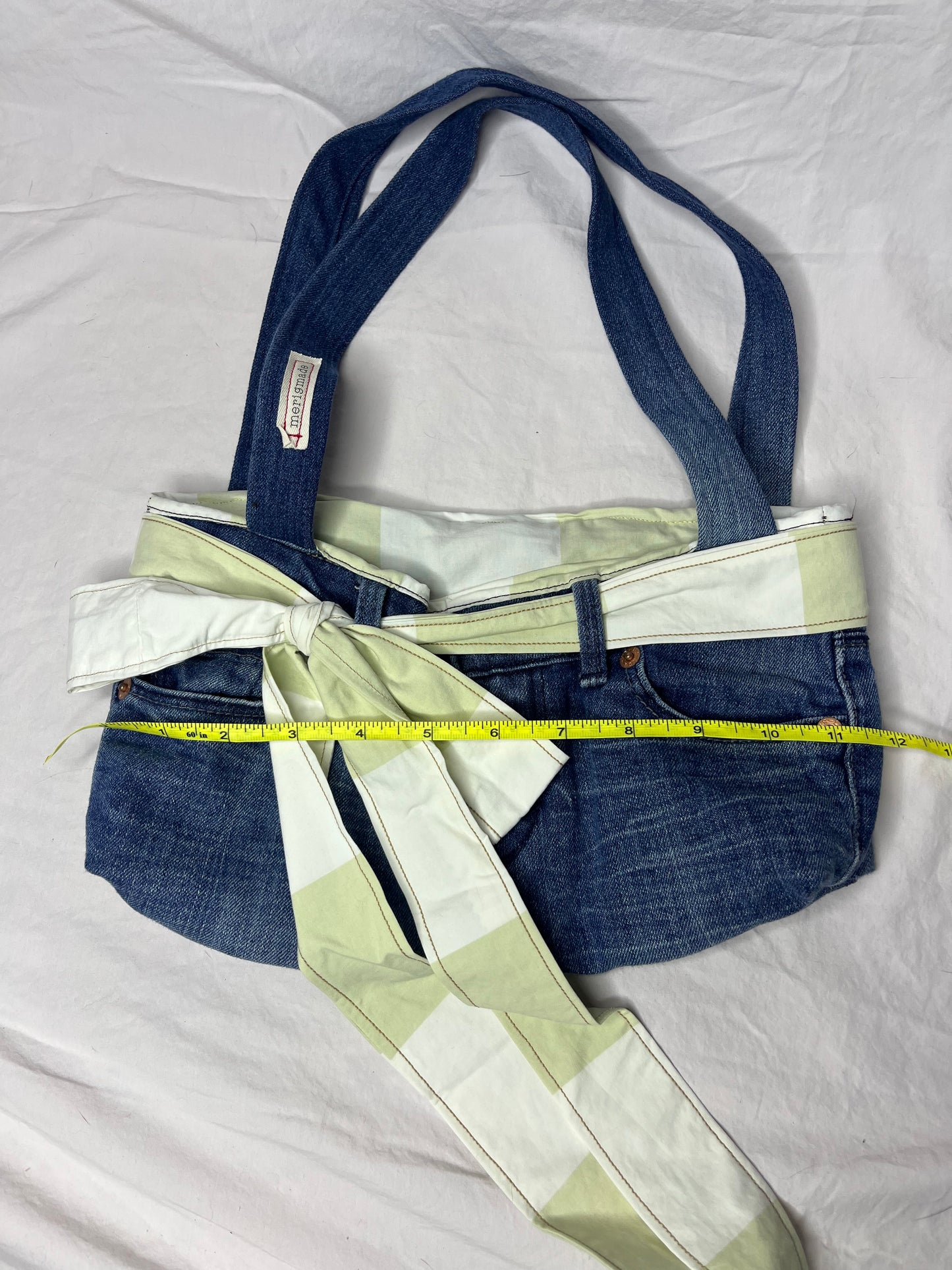 Green Stripe Denim Bag