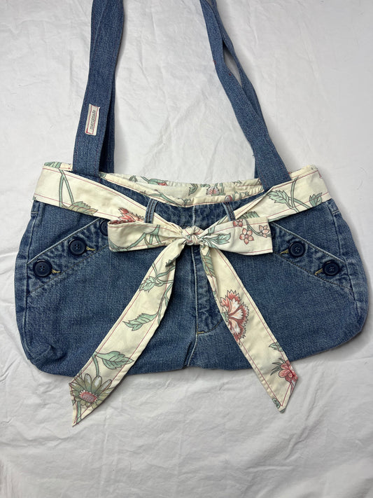 Floral Denim Bag