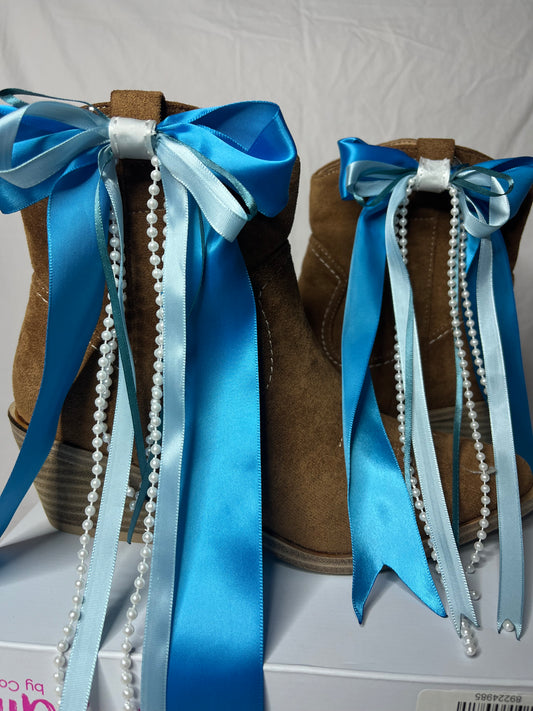 Blue Pearl Boot Bows