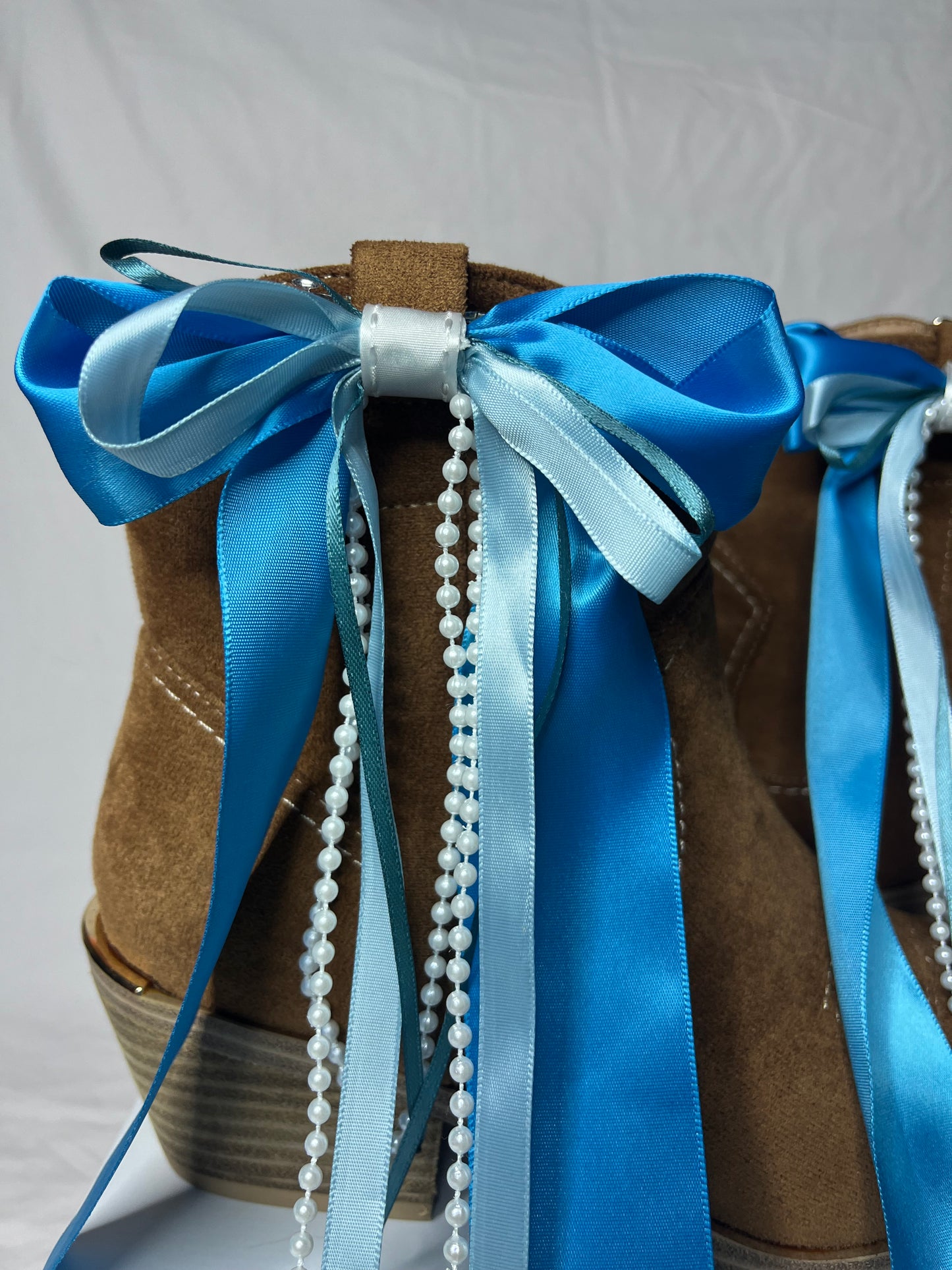 Blue Pearl Boot Bows