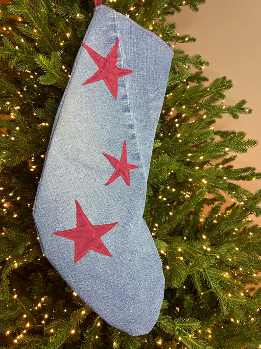 Denim & Mistletoe Stocking