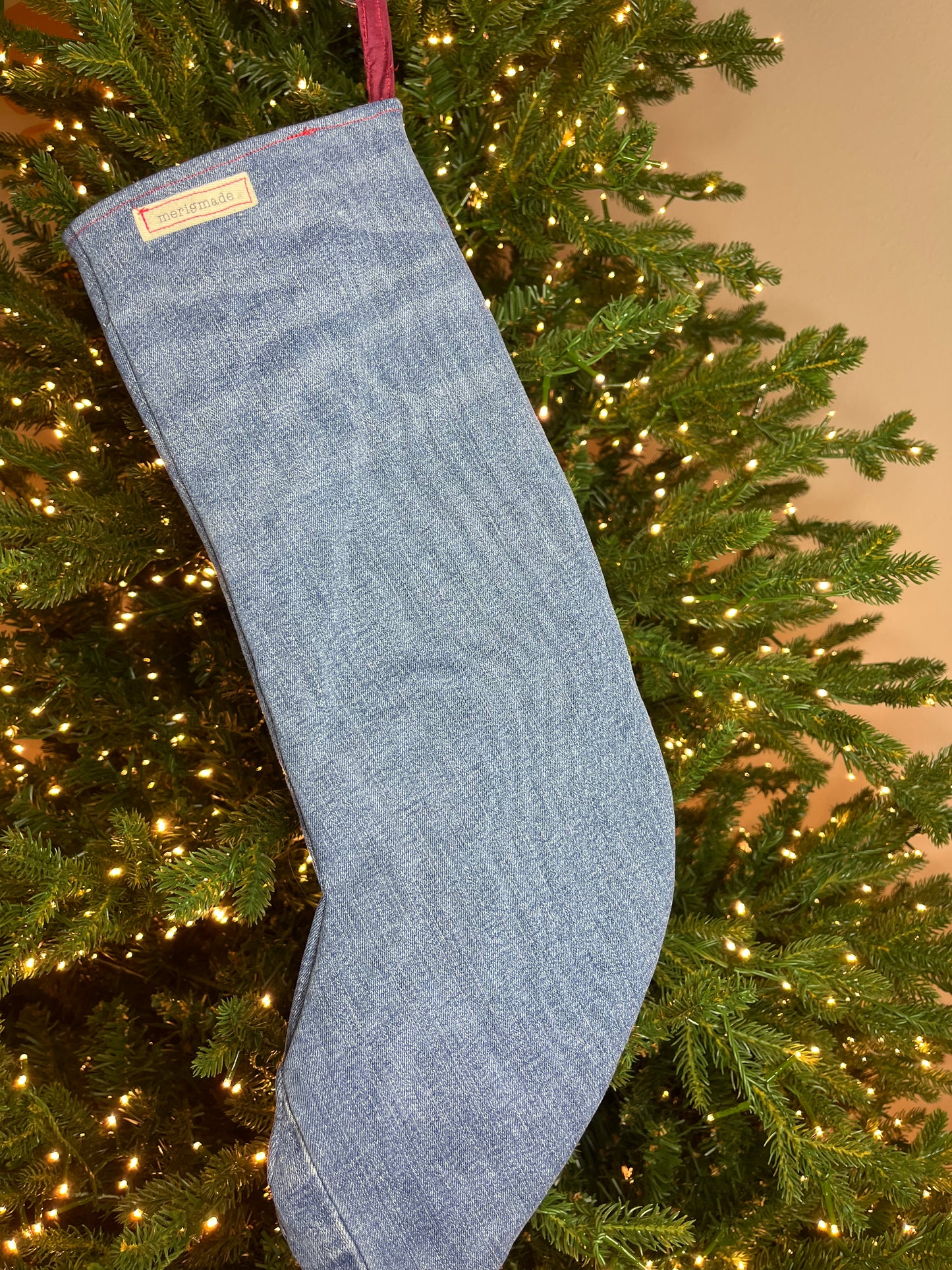 Denim & Mistletoe Stocking