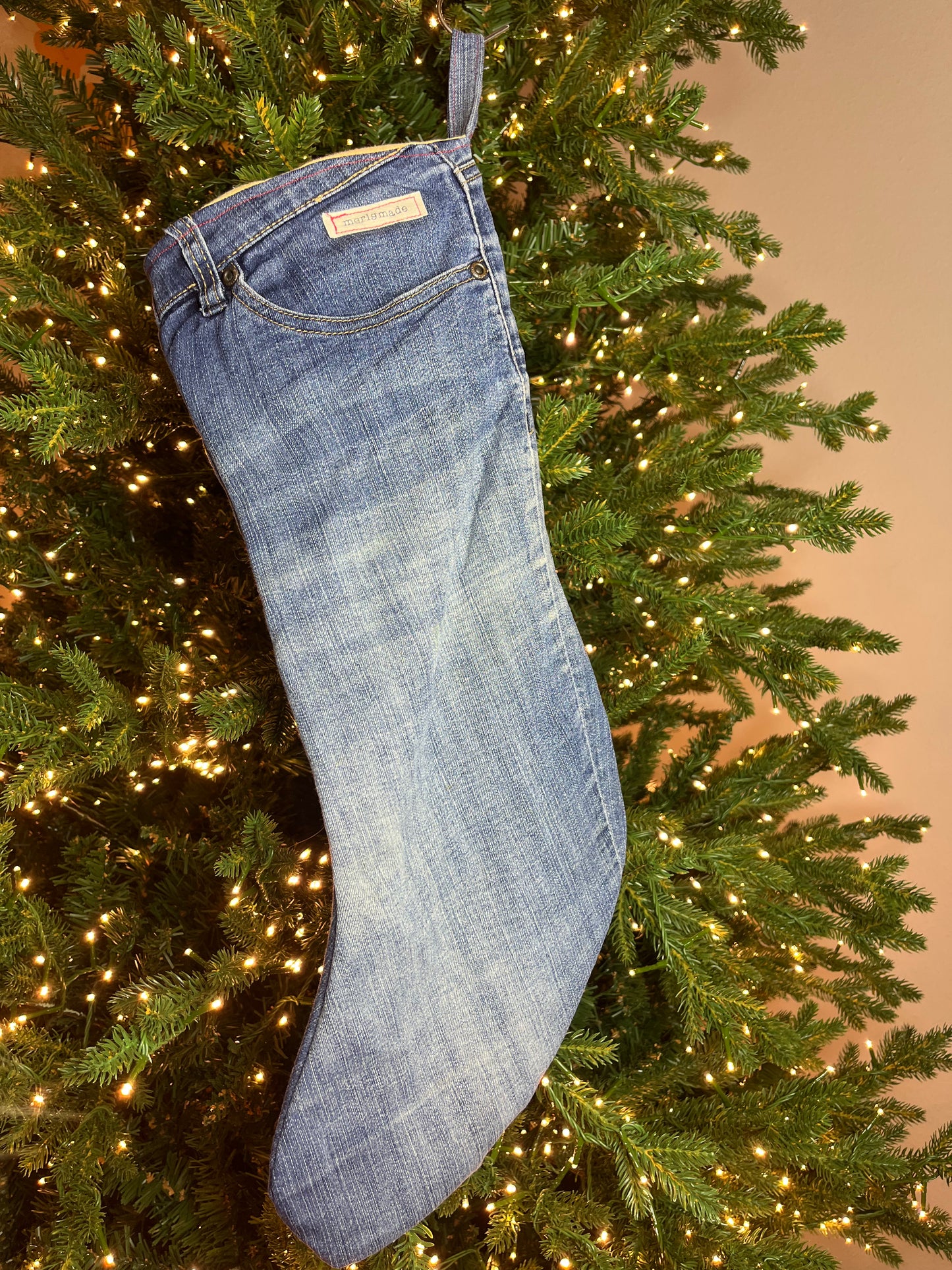 Frosted Denim Stocking