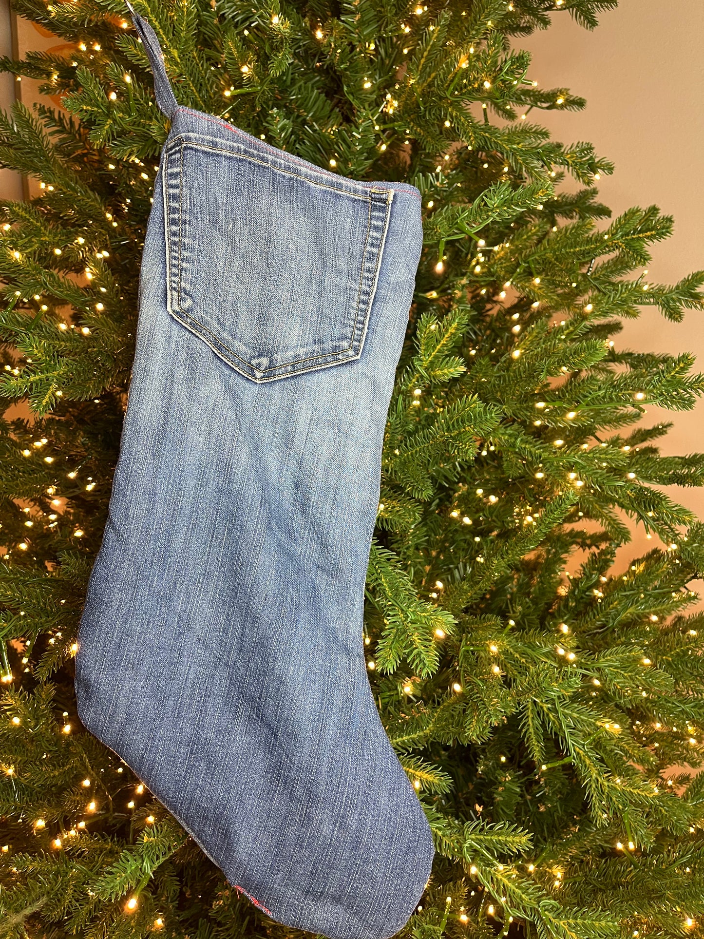 Frosted Denim Stocking