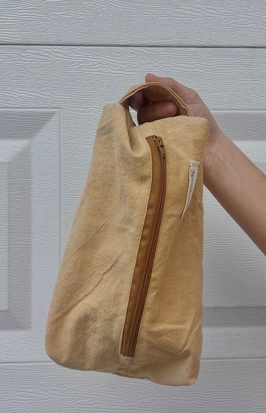 the cosmetic brown zipper