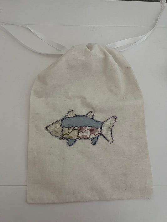 rainbow fish drawstring bag